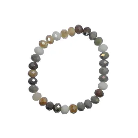 * Grey Tones Crystal Beaded Stretch Bracelet*