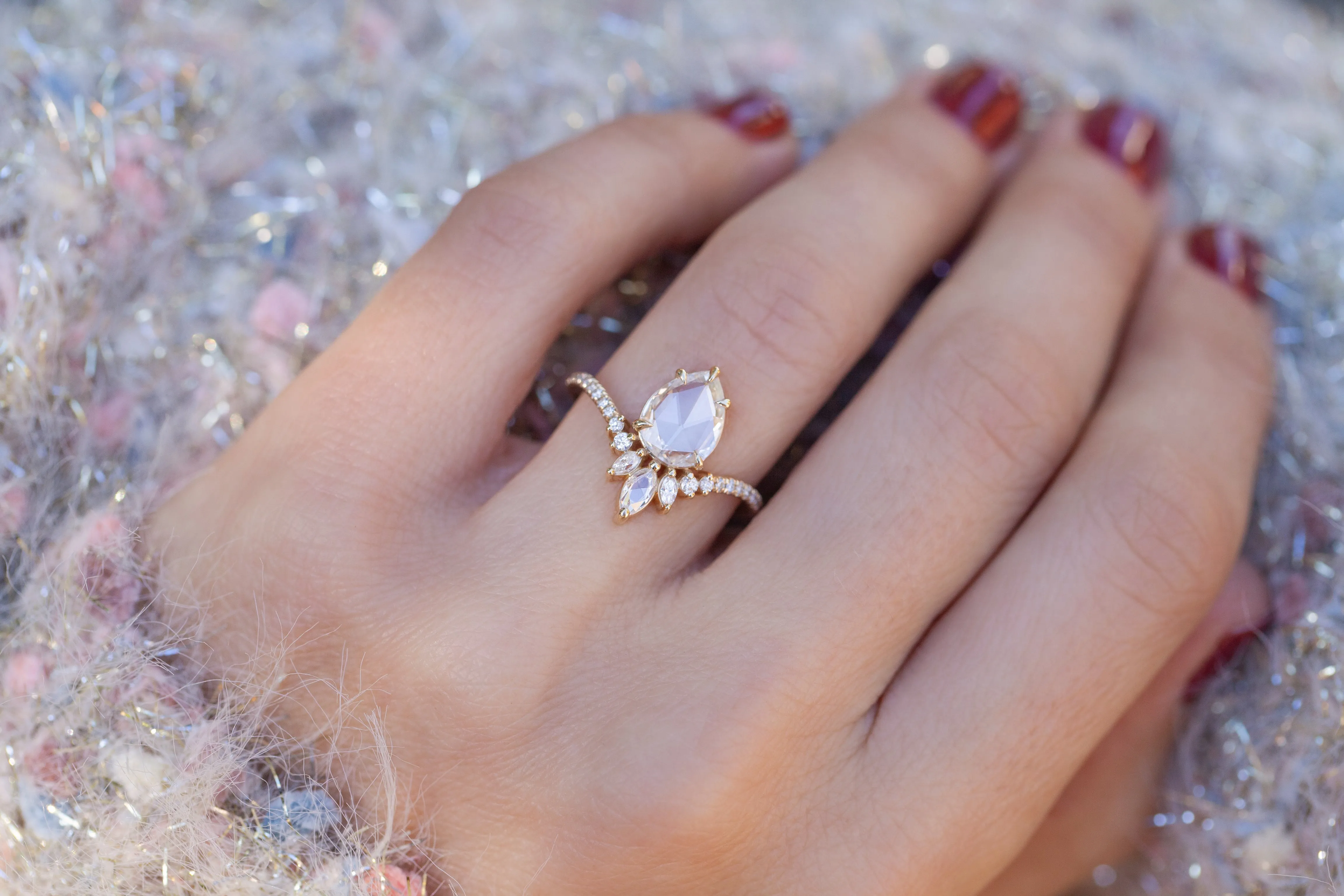 0.77-Carat Lotus Ring