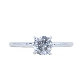 0.85 Salt and Pepper Diamond Evergreen Solitaire in 14k White Gold