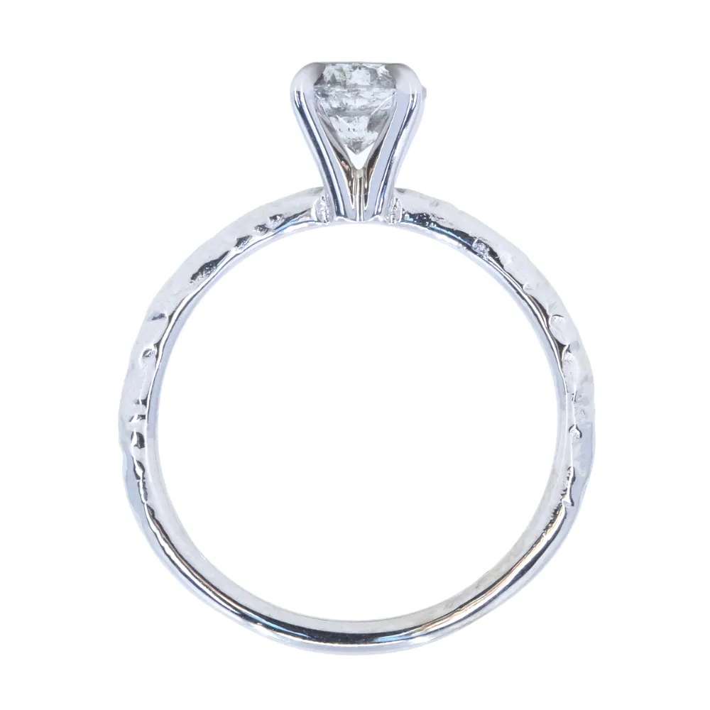 0.85 Salt and Pepper Diamond Evergreen Solitaire in 14k White Gold