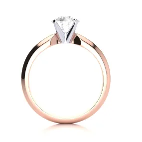 1 Carat Lab Grown Diamond Solitaire Ring In 14K Rose Gold