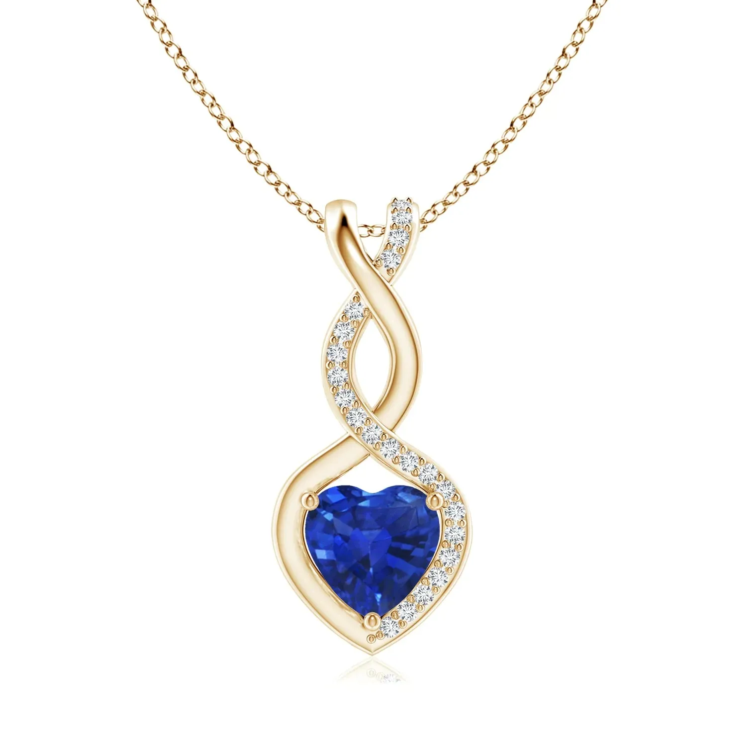 1.1 CT. Blue Sapphire and White Sapphire Infinity Swirl Pendant