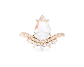 1.41-Carat Rose Cut Pear Coronet Ring