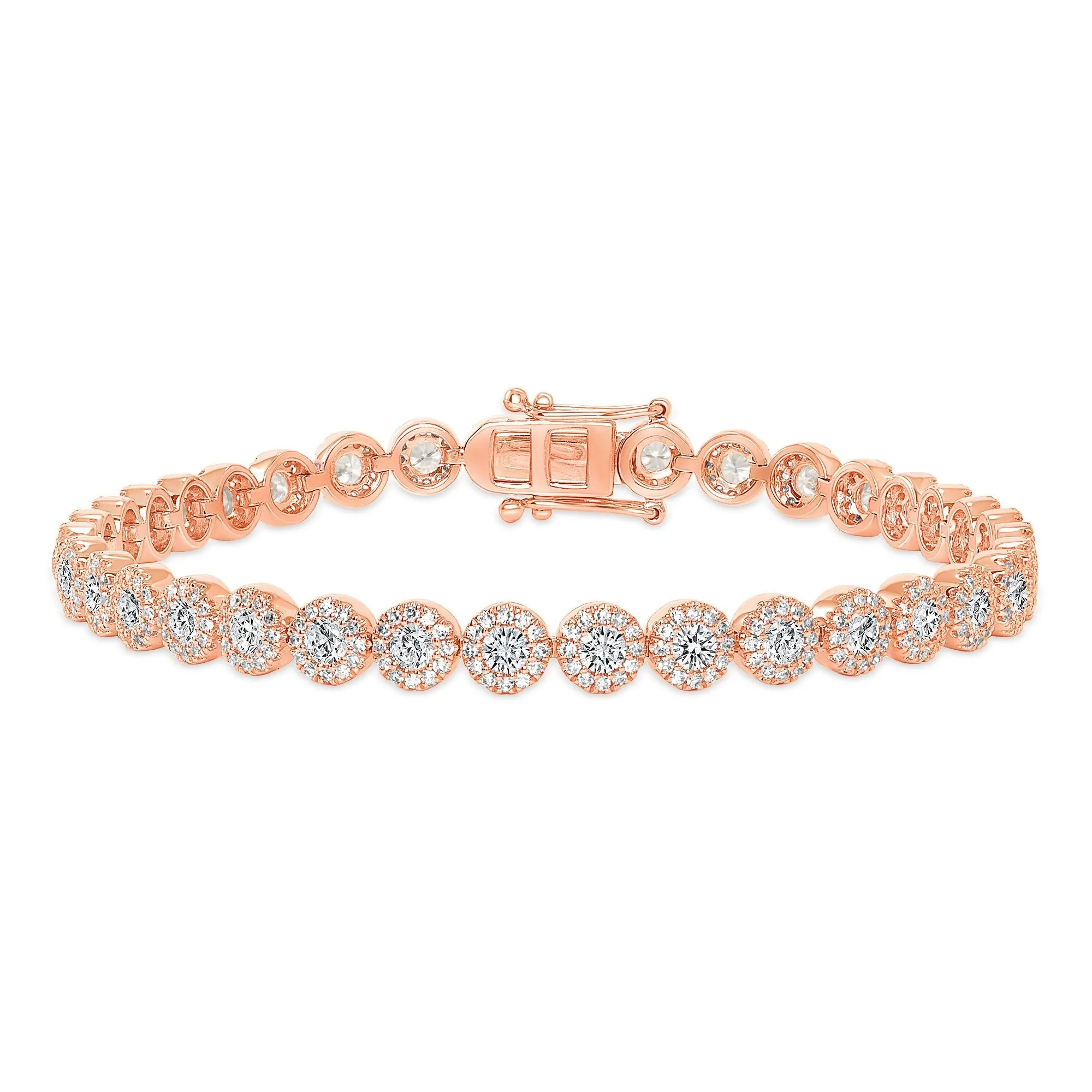 14K Gold Diamond Halo Bracelet