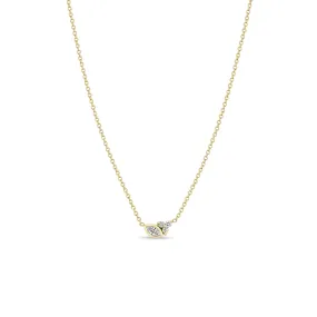 14k Marquise & Prong Diamond Trio Necklace