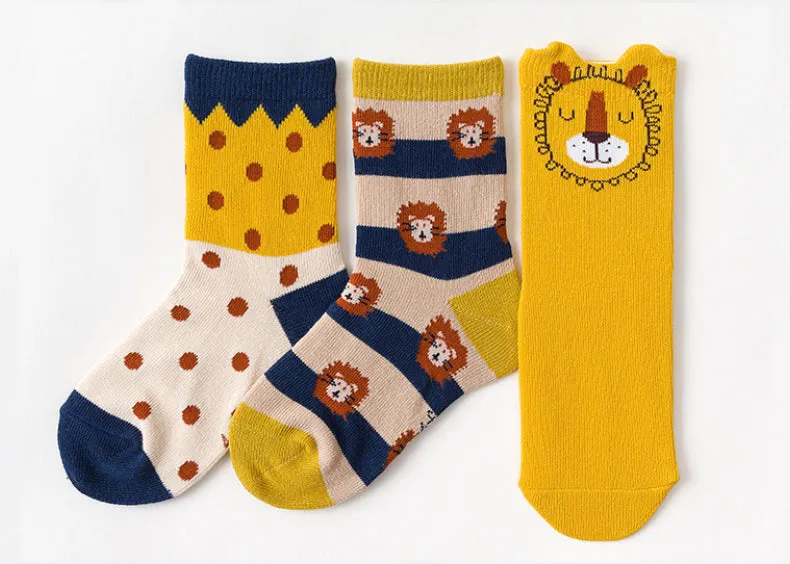 3 Pack Kids' Socks | Cotton | Lion