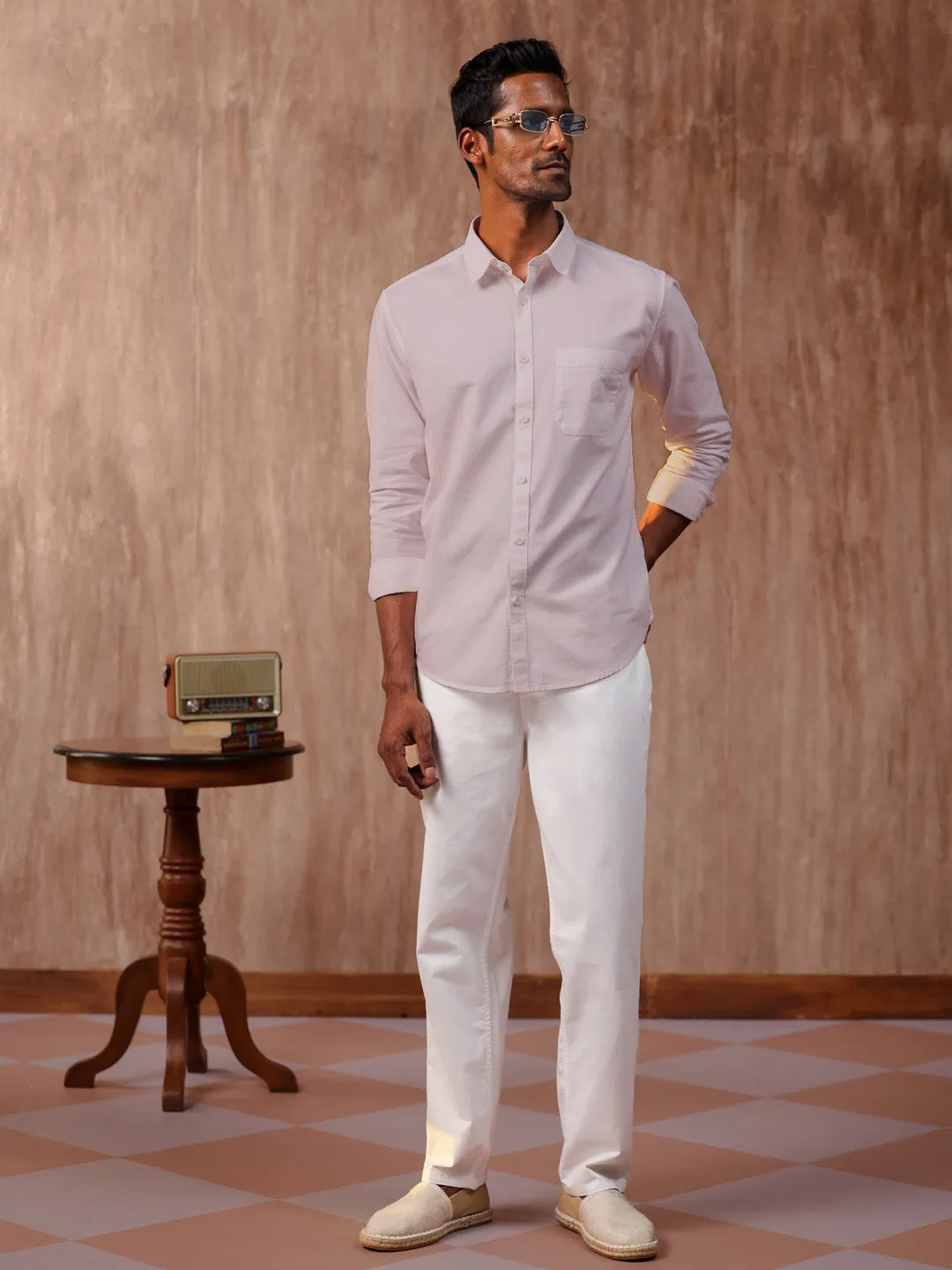 5-Pocket White Stretch Cotton Chinos - Move