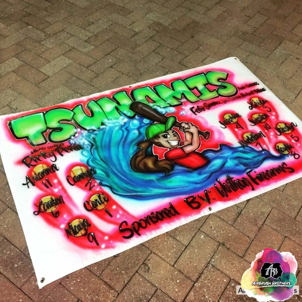 Airbrush Tsunami Little League Banner