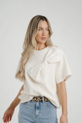 Ally Bow Front Top In Cream