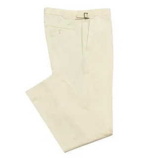 Almond Cotton Dress Trouser with Side Adjusters