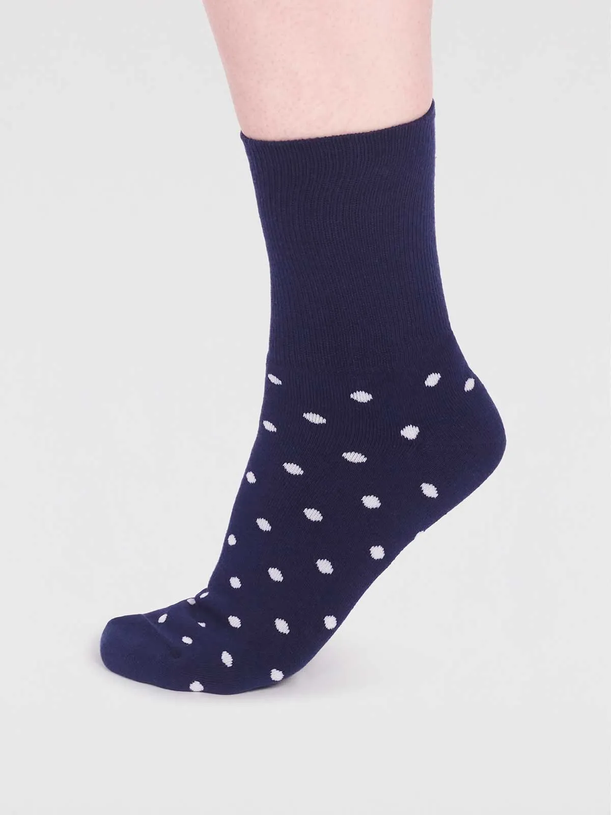 Amara Organic Cotton Spot Walker Socks - Navy