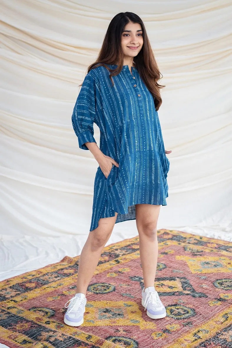 Anaya Slub Cotton Dabu Dress | Relove