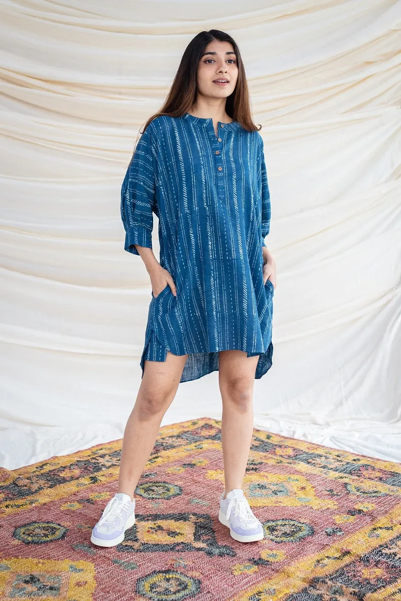 Anaya Slub Cotton Dabu Dress | Relove