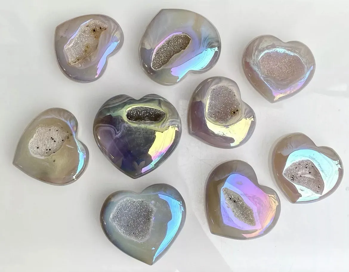 Angel Aura Agate gemstone Crystal Heart