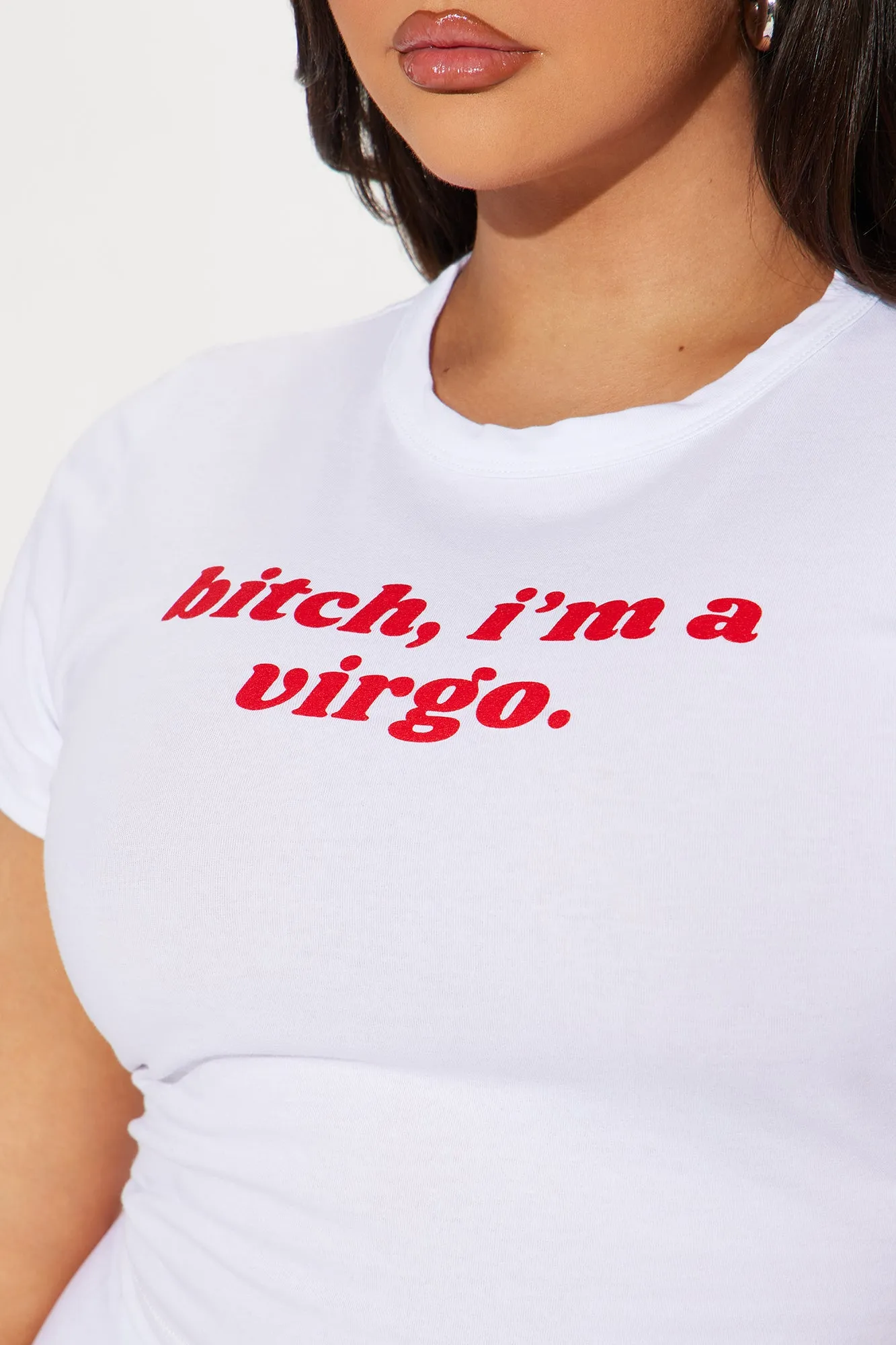 Bitch I'm A Virgo Fitted Tee - White