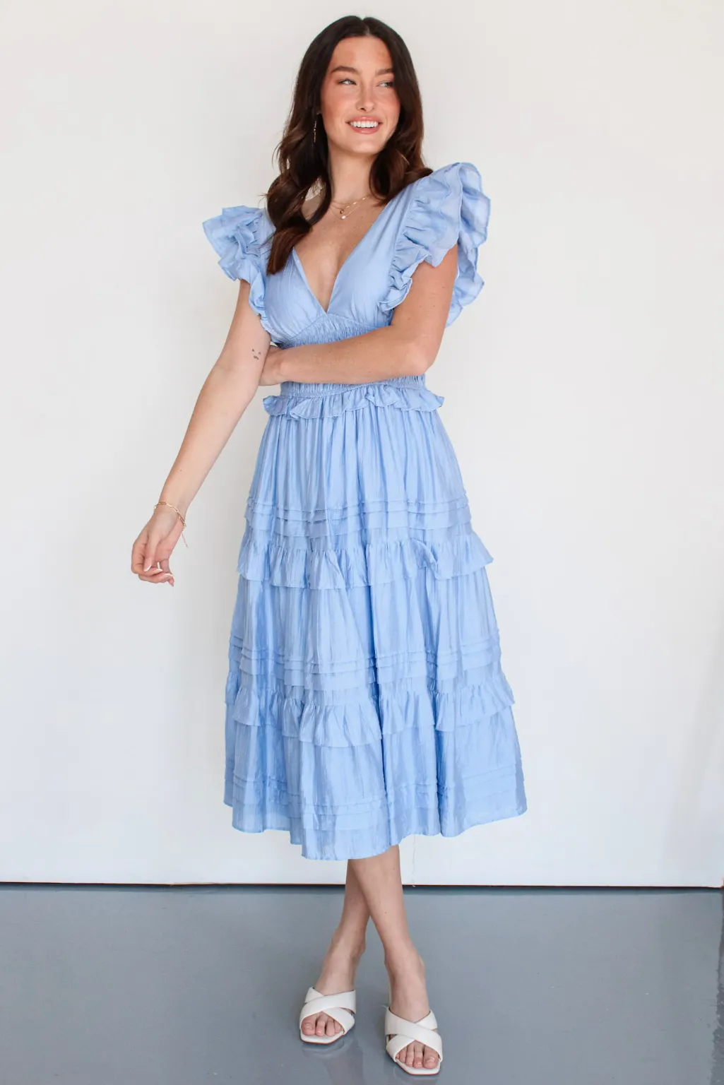 Blake Ruffle Midi Dress