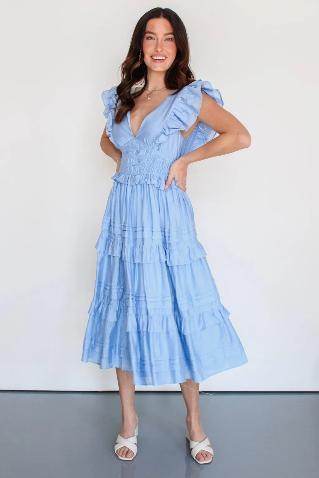 Blake Ruffle Midi Dress