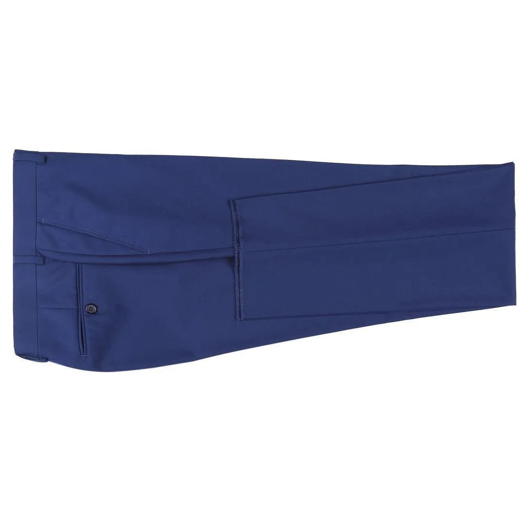 Blue Flat Front Pants