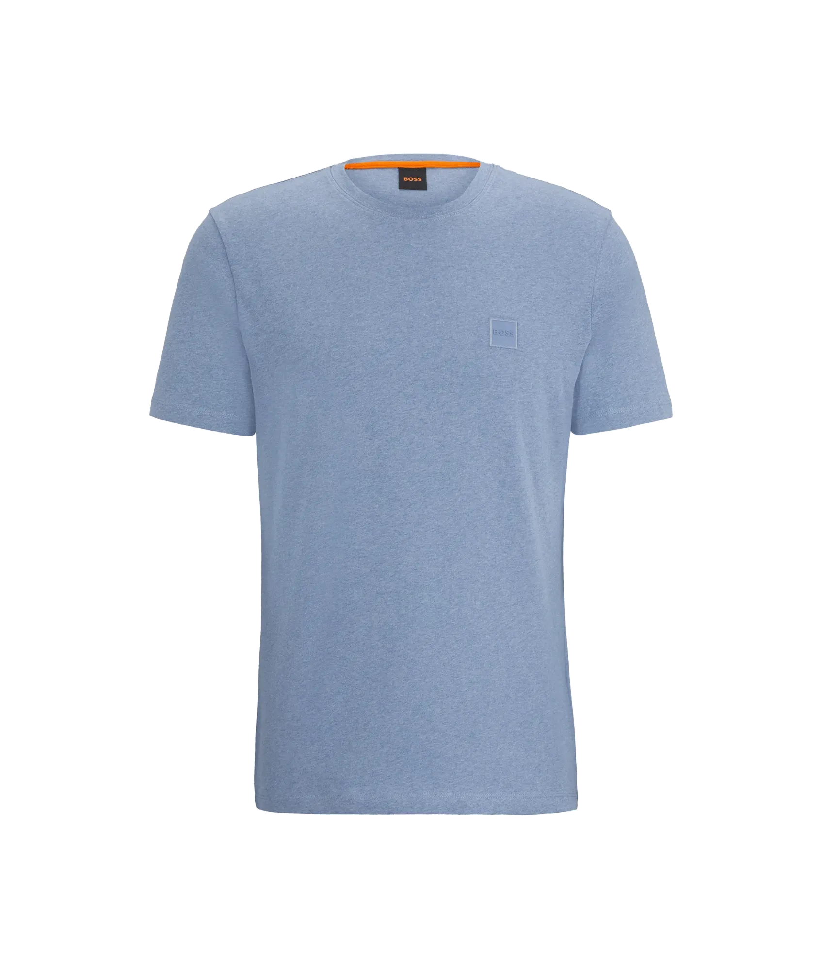 Cotton-jersey T-shirt With Logo Patch - Blue