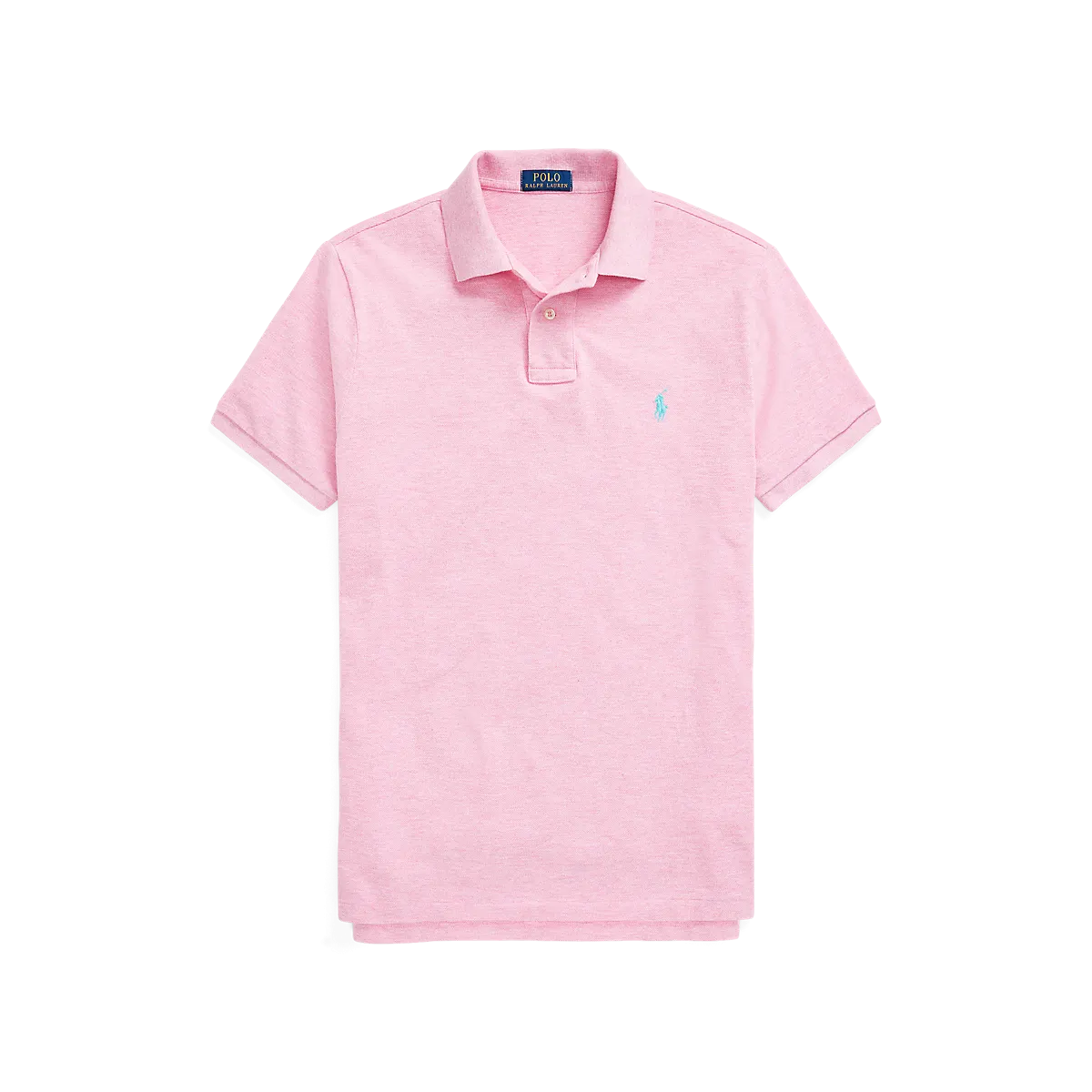 Custom Fit Mesh Polo - Pink Marle (Light Blue Pony)