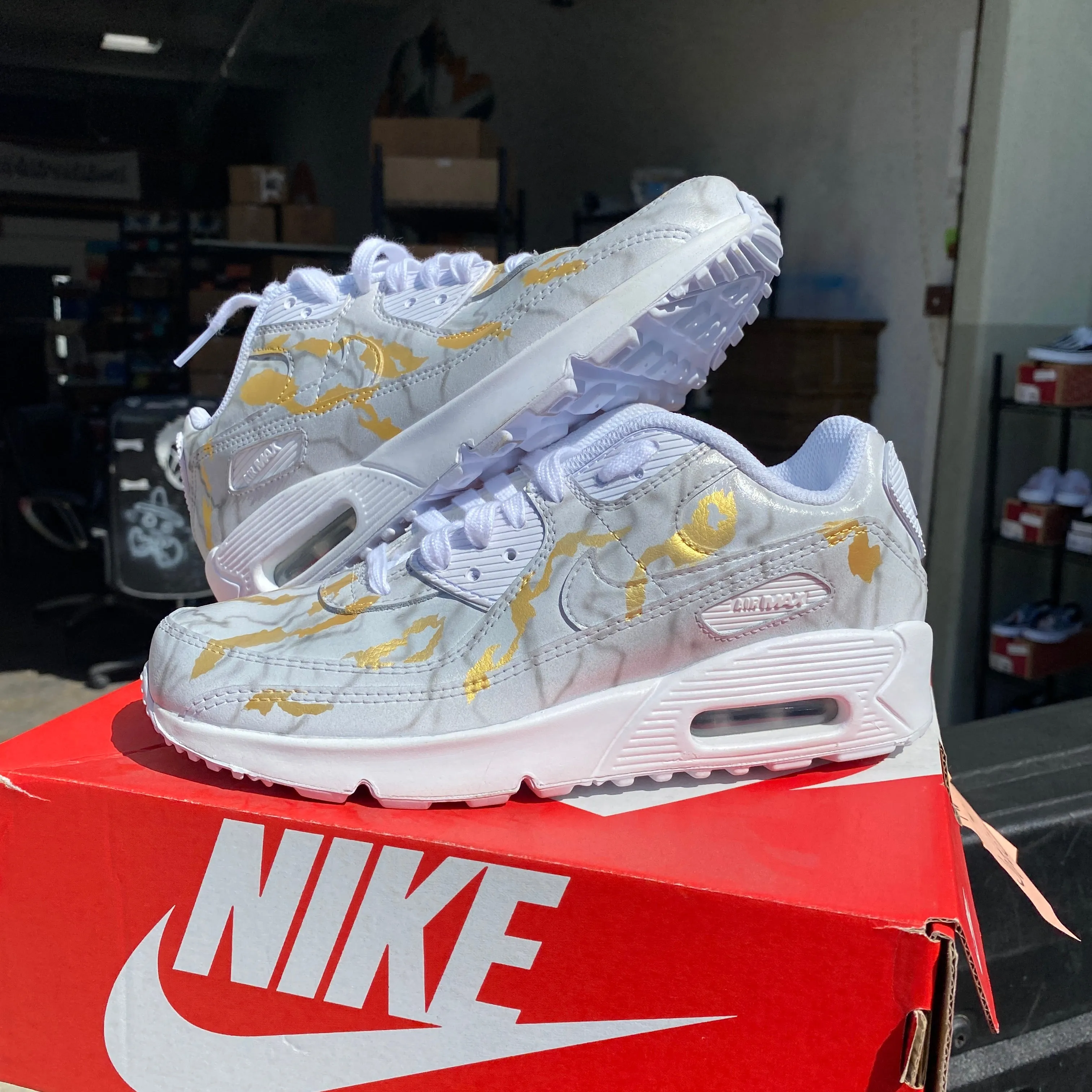 Custom NTWRK Air Max Day Marble Air Max 90s