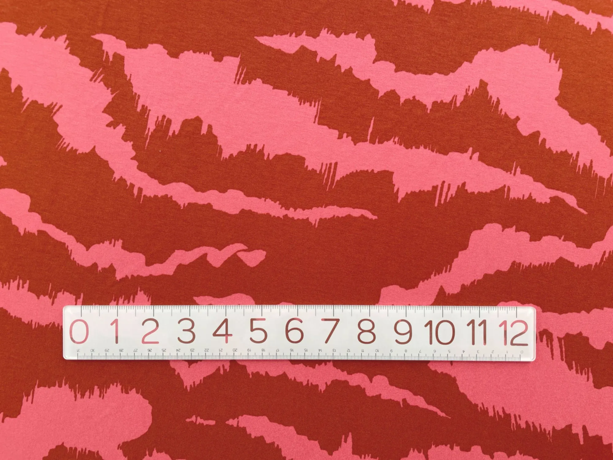 Designer Deadstock Rayon Jersey Fabric in Pink Clouds