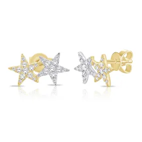 Double Diamond Star Studs