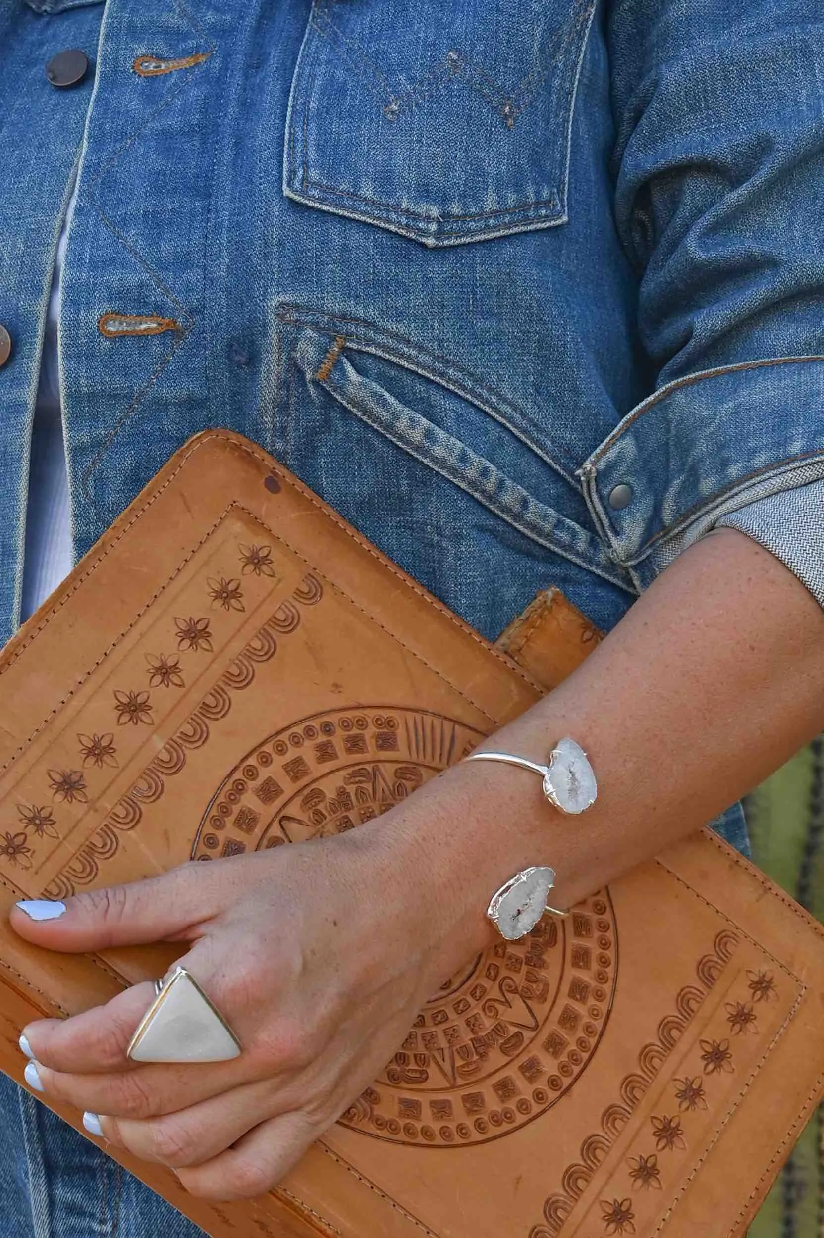 Earth Energy White Cuff Bracelet