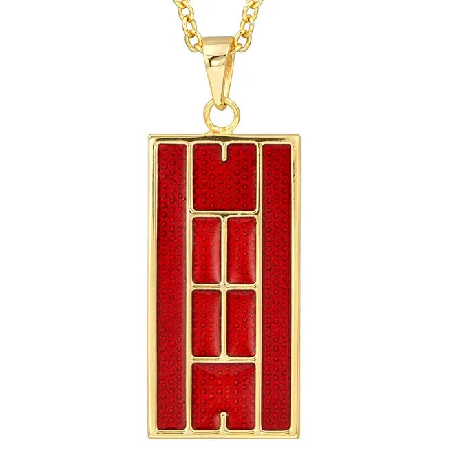 Enamel Tennis Court Pendant Medium