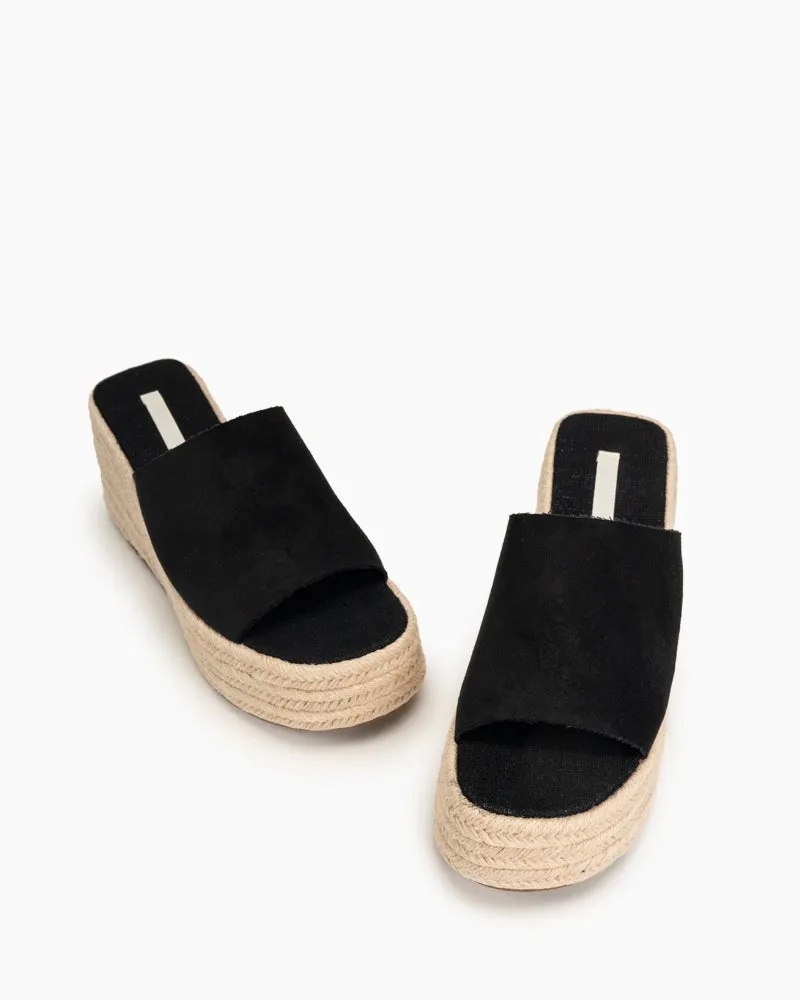 Espadrilles Platform Chunky Heel Slides Wedge Sandals