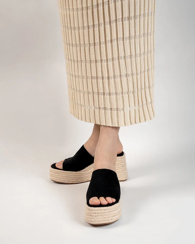 Espadrilles Platform Chunky Heel Slides Wedge Sandals