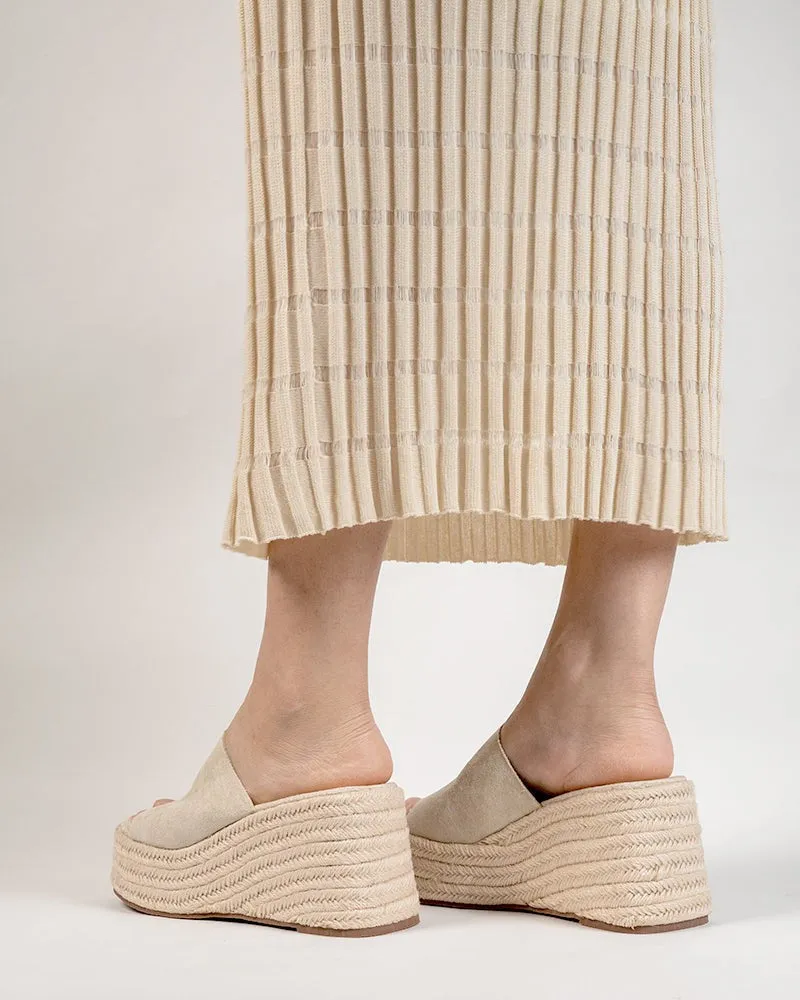 Espadrilles Platform Chunky Heel Slides Wedge Sandals