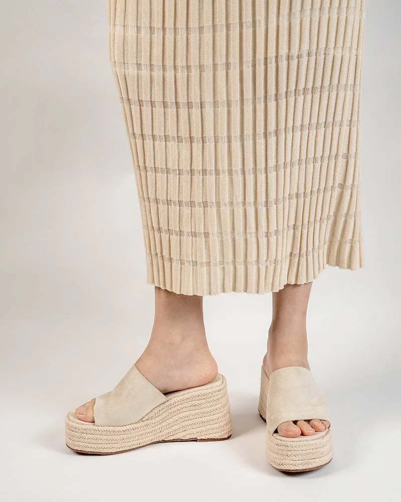 Espadrilles Platform Chunky Heel Slides Wedge Sandals