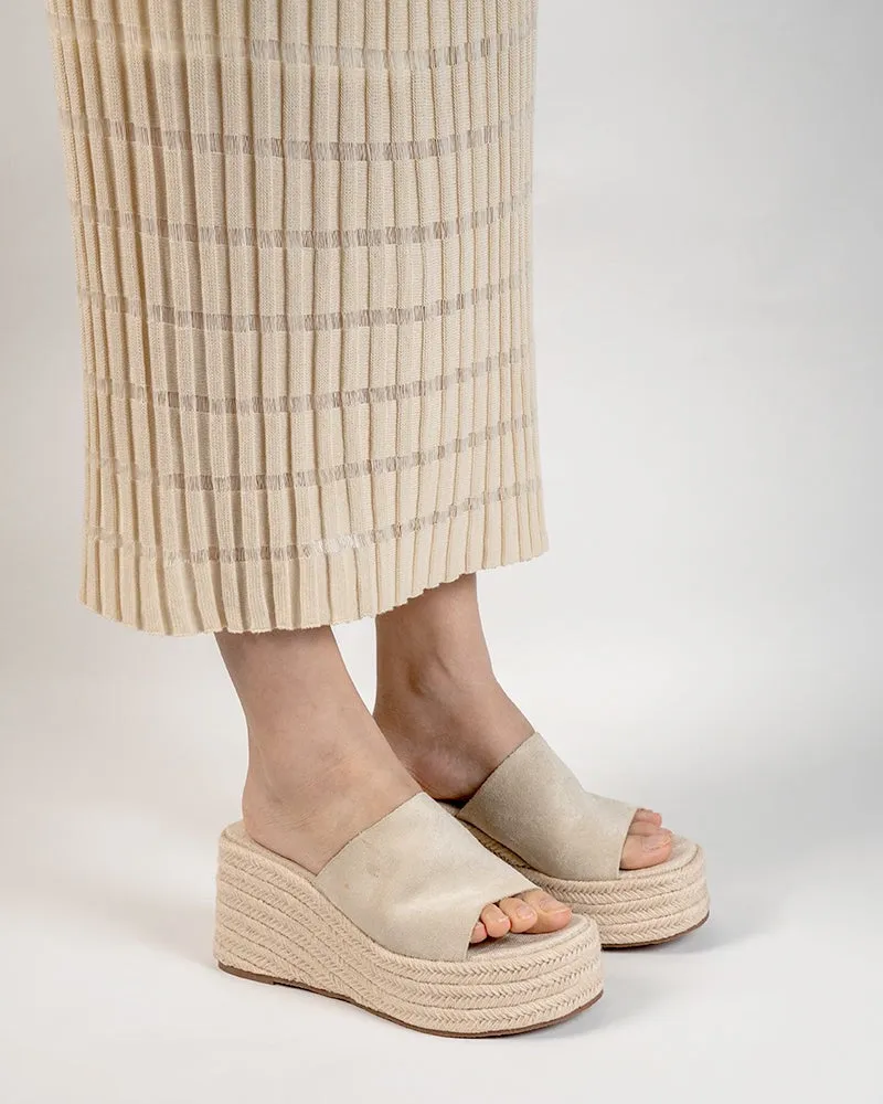 Espadrilles Platform Chunky Heel Slides Wedge Sandals