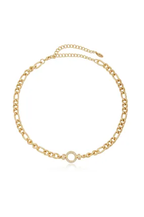 Eternity Crystal Circle Chain Link Necklace