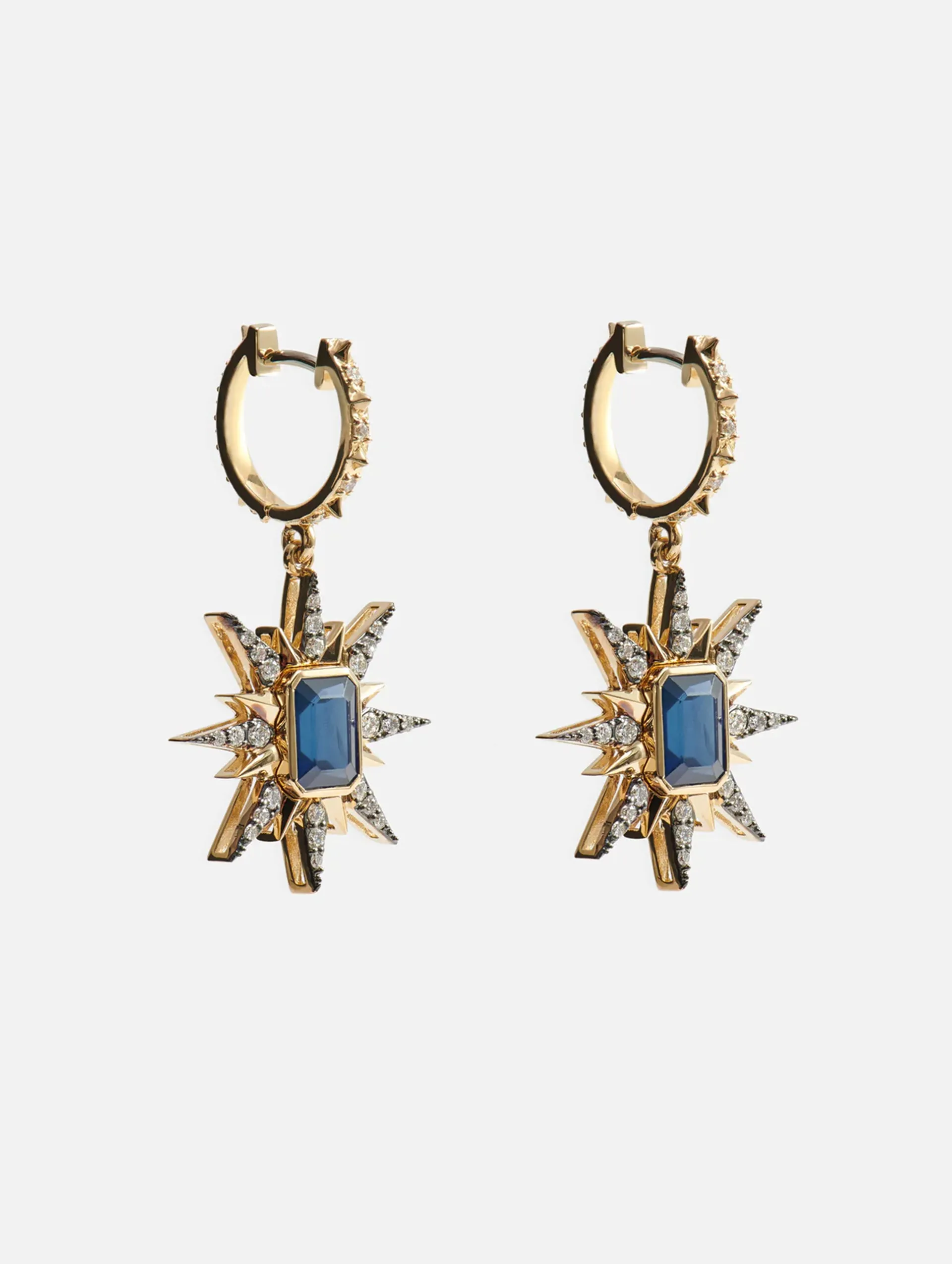 Genevieve Blue Sapphire Starburst Earrings