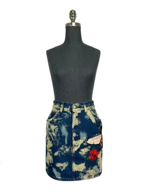 Gucci Printed Bee Denim Jean Skirt Size XS