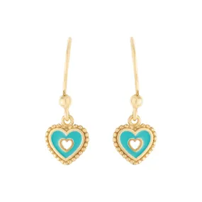 Heart Enamel Drop Earring