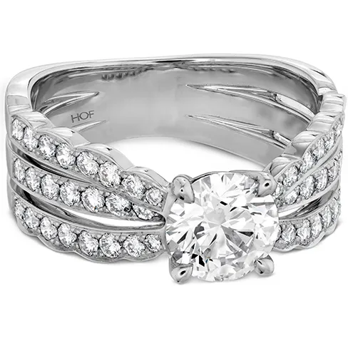 Hearts On Fire Lorelei Triple Diamond Row Engagement Ring