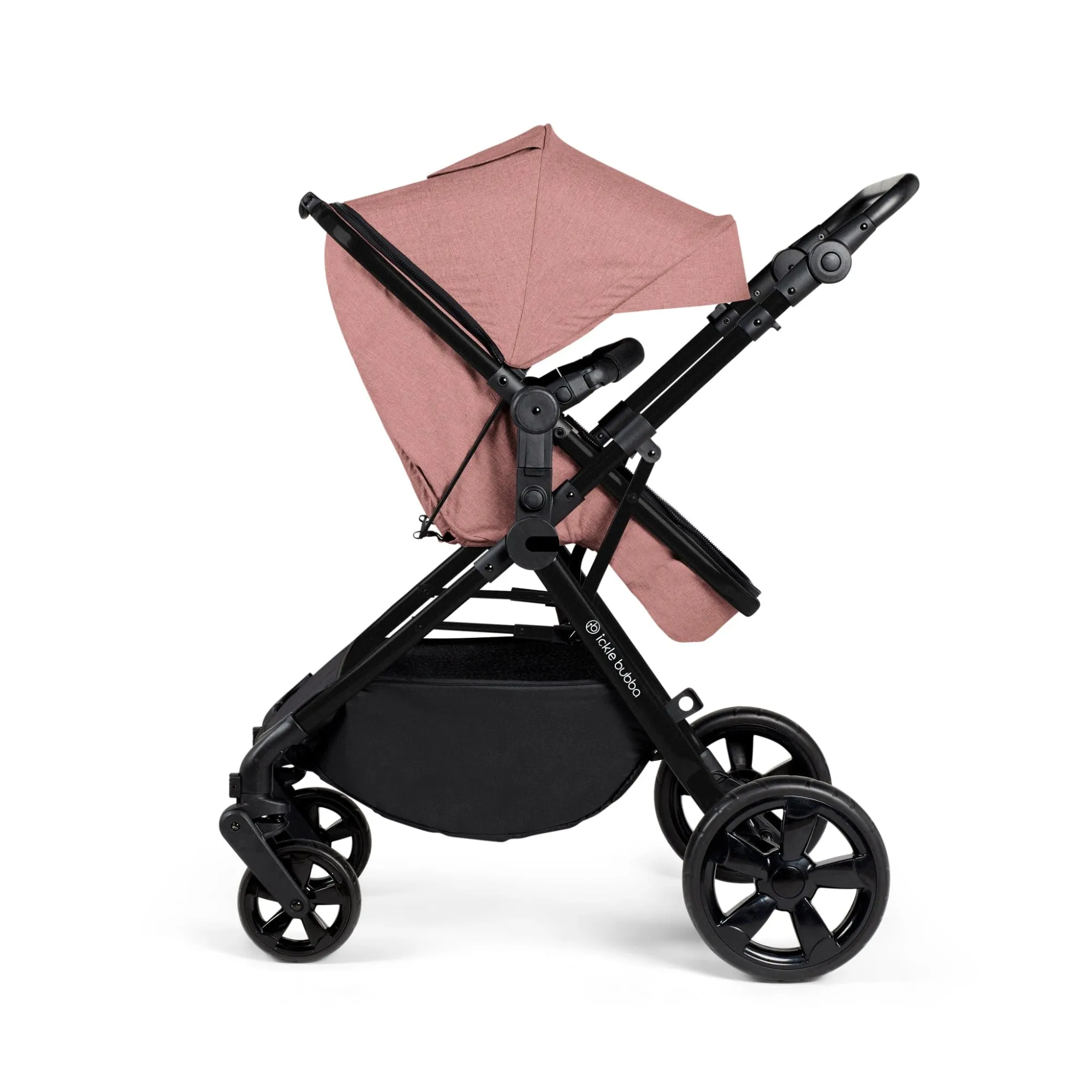 Ickle Bubba Comet 3-In-1 Travel System With Astral Car Seat - Black / Dusky Pink