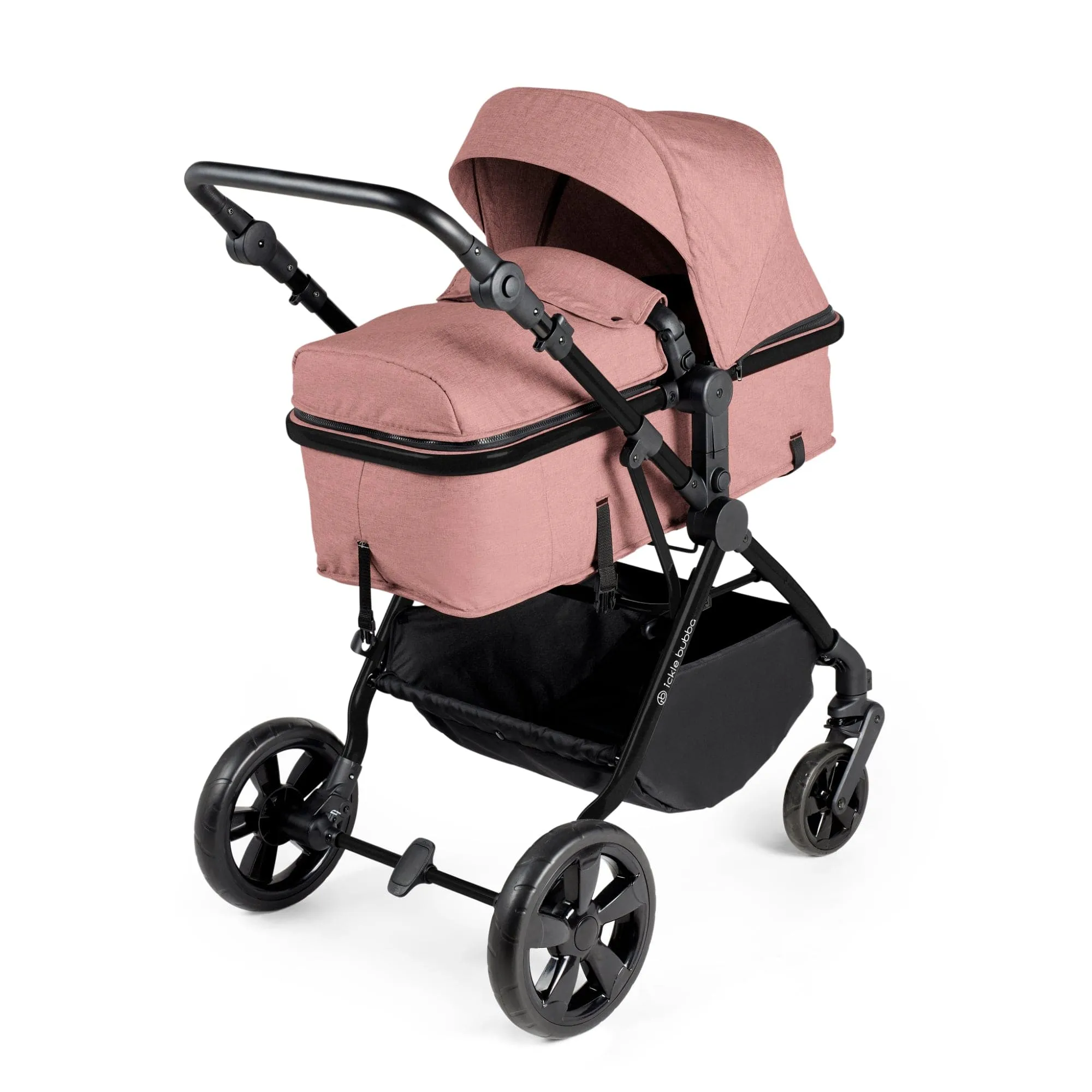 Ickle Bubba Comet 3-In-1 Travel System With Astral Car Seat - Black / Dusky Pink