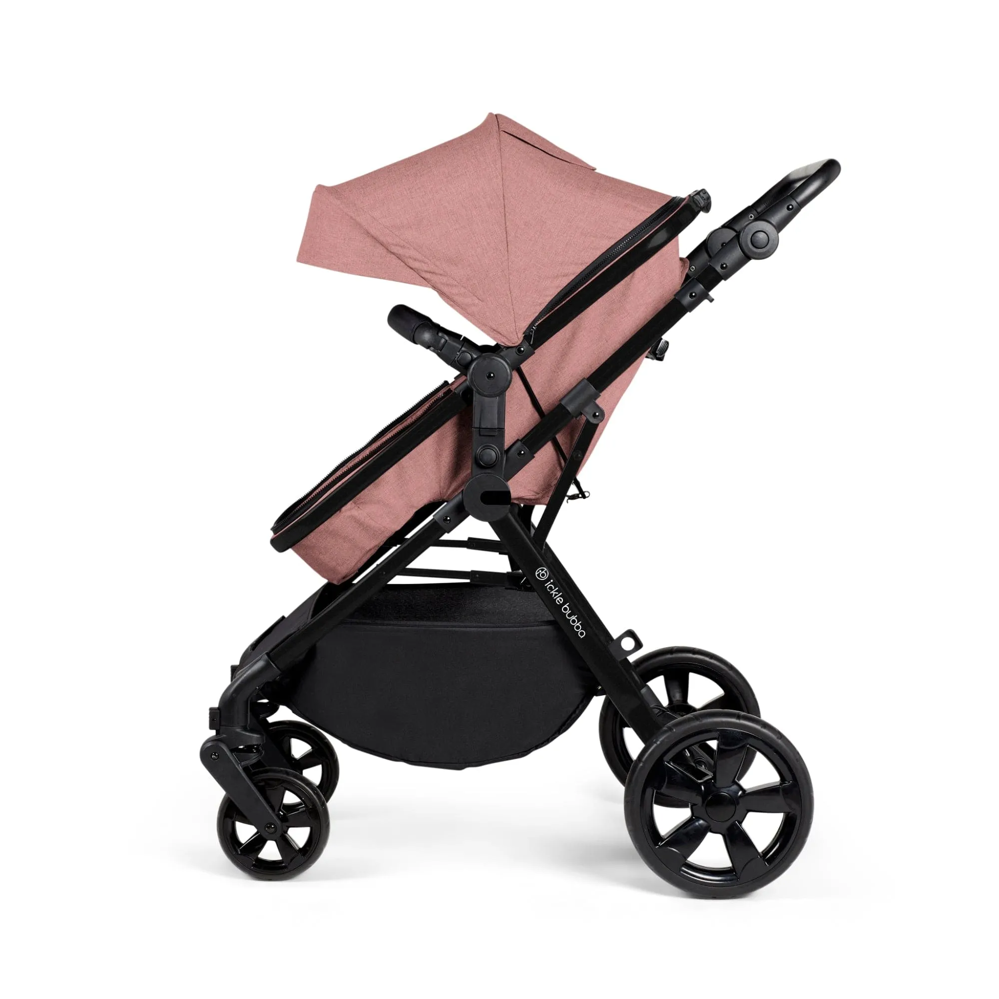 Ickle Bubba Comet 3-In-1 Travel System With Astral Car Seat - Black / Dusky Pink