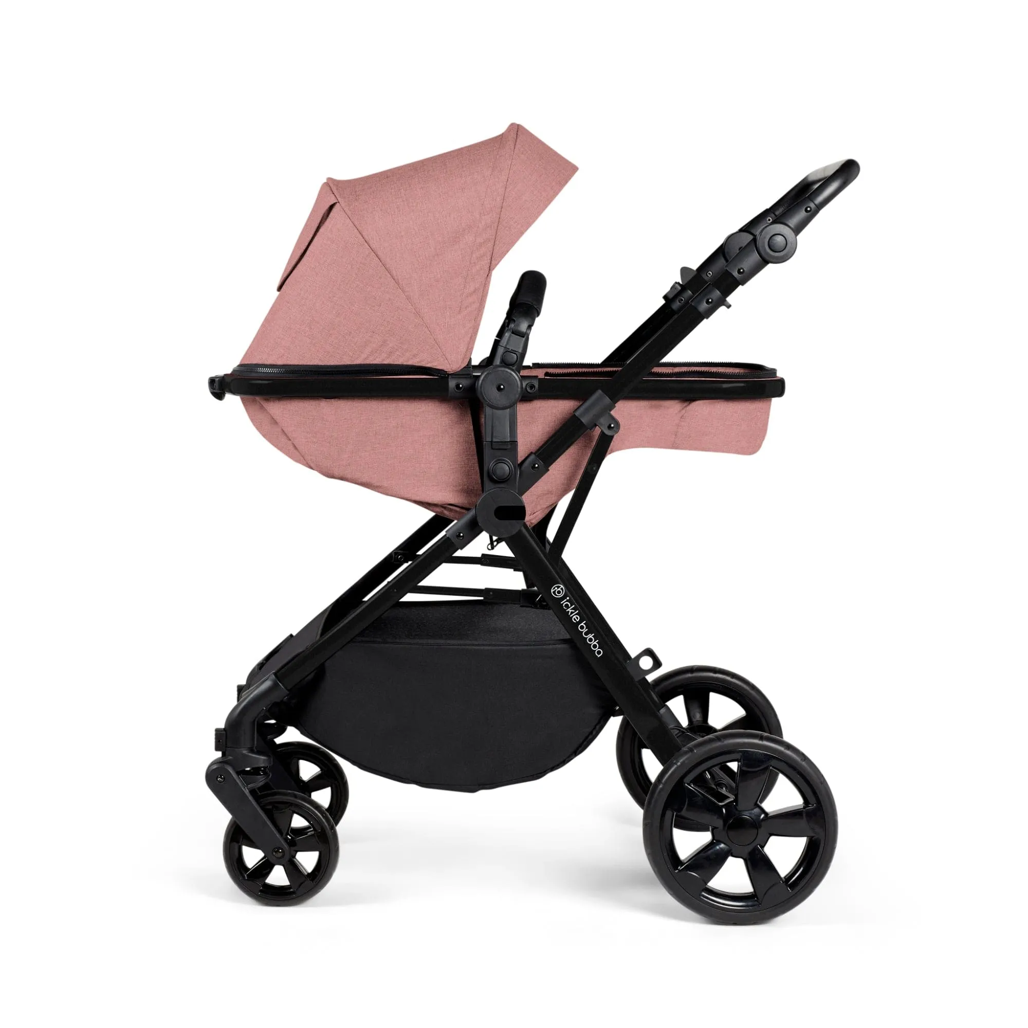 Ickle Bubba Comet 3-In-1 Travel System With Astral Car Seat - Black / Dusky Pink