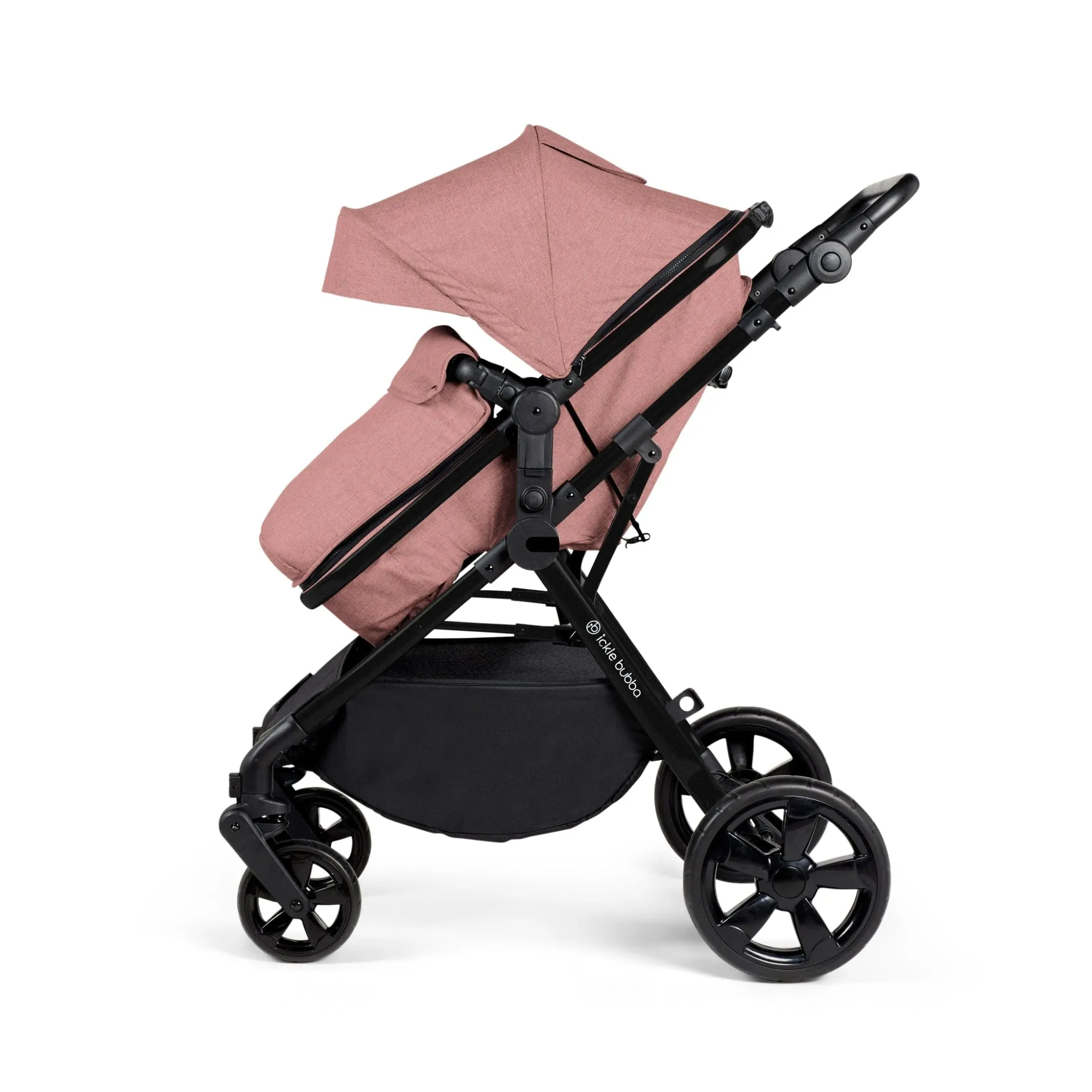 Ickle Bubba Comet 3-In-1 Travel System With Astral Car Seat - Black / Dusky Pink