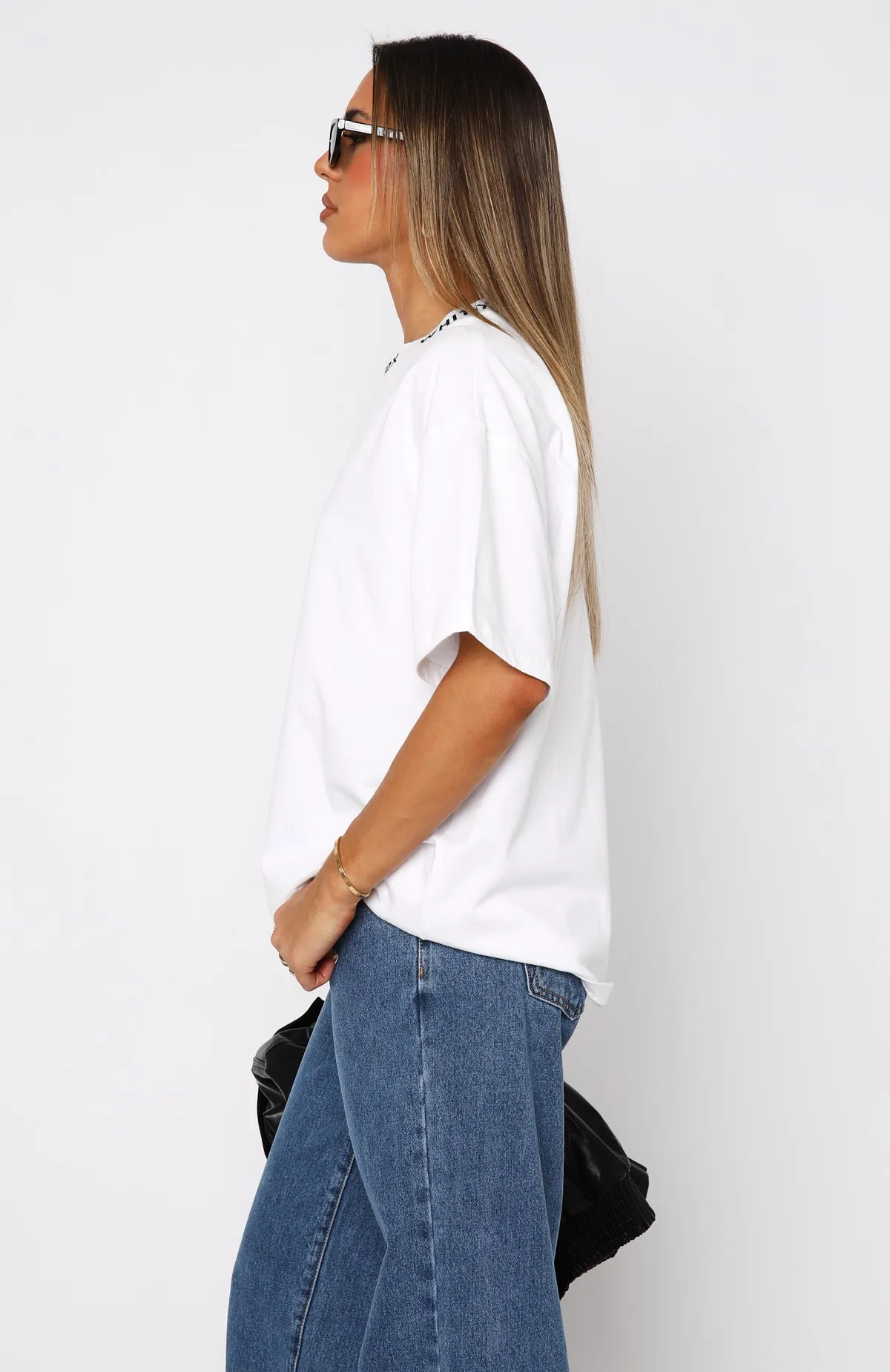 Just Be Free Oversized Tee White