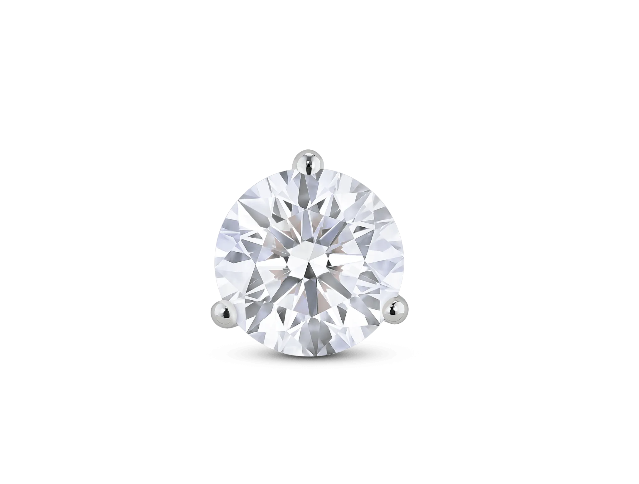 Lab-Grown Diamond 2ct. Round Brilliant Solitaire Stud | White