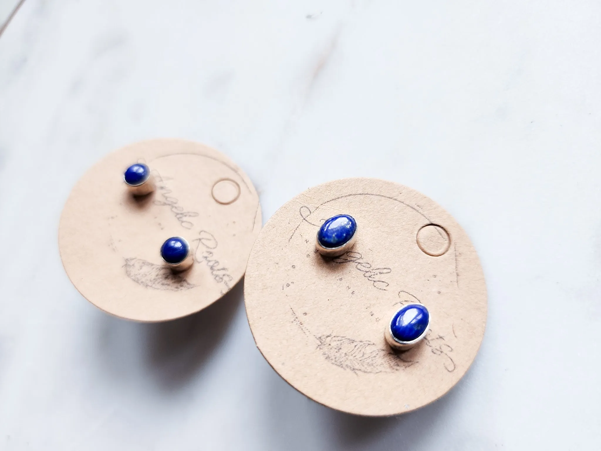 Lapis Lazuli Post Sterling Earrings