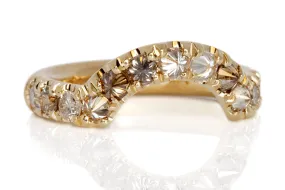 Large Champagne Diamond Curve Band