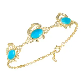 Larimar Atlantic Blue Crab Bracelet