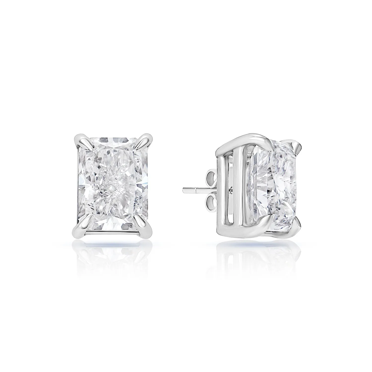 Lela 3 Carat Radiant Cut F - G VS1 - VS2 Lab Grown Diamond Stud Earrings in 14k White Gold